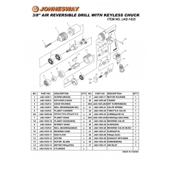 JAD-1025   Wiertarka pneumatyczna 1800 obrotów/min. z uchwytem samozaciskowym