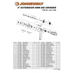 JAG-1155M   Szlifierka pneumatyczna prosta długa 6mm