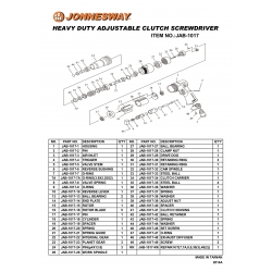 JAB-1017   Wkrętarka pneumatyczna 1/4