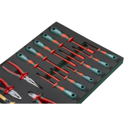 DV41115SV  Zestaw 15szt. szczypiec i wkrętaków izolowanych VDE we wkładce EVA