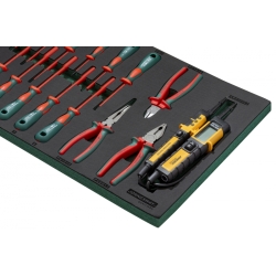 DV41115SV  Zestaw 15szt. szczypiec i wkrętaków izolowanych VDE we wkładce EVA