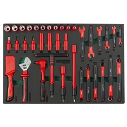 S03V3137SV  Zestaw 38szt. narzędzi ręcznych izolowanych 1000V we wkładce EVA